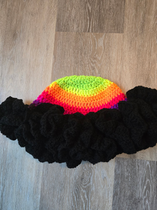 Neon Ruffle Beanie