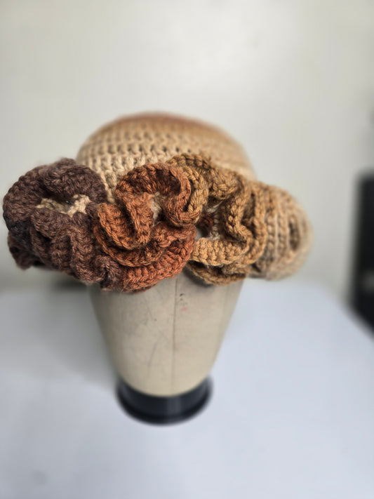Cappuccino Ruffle Beanie
