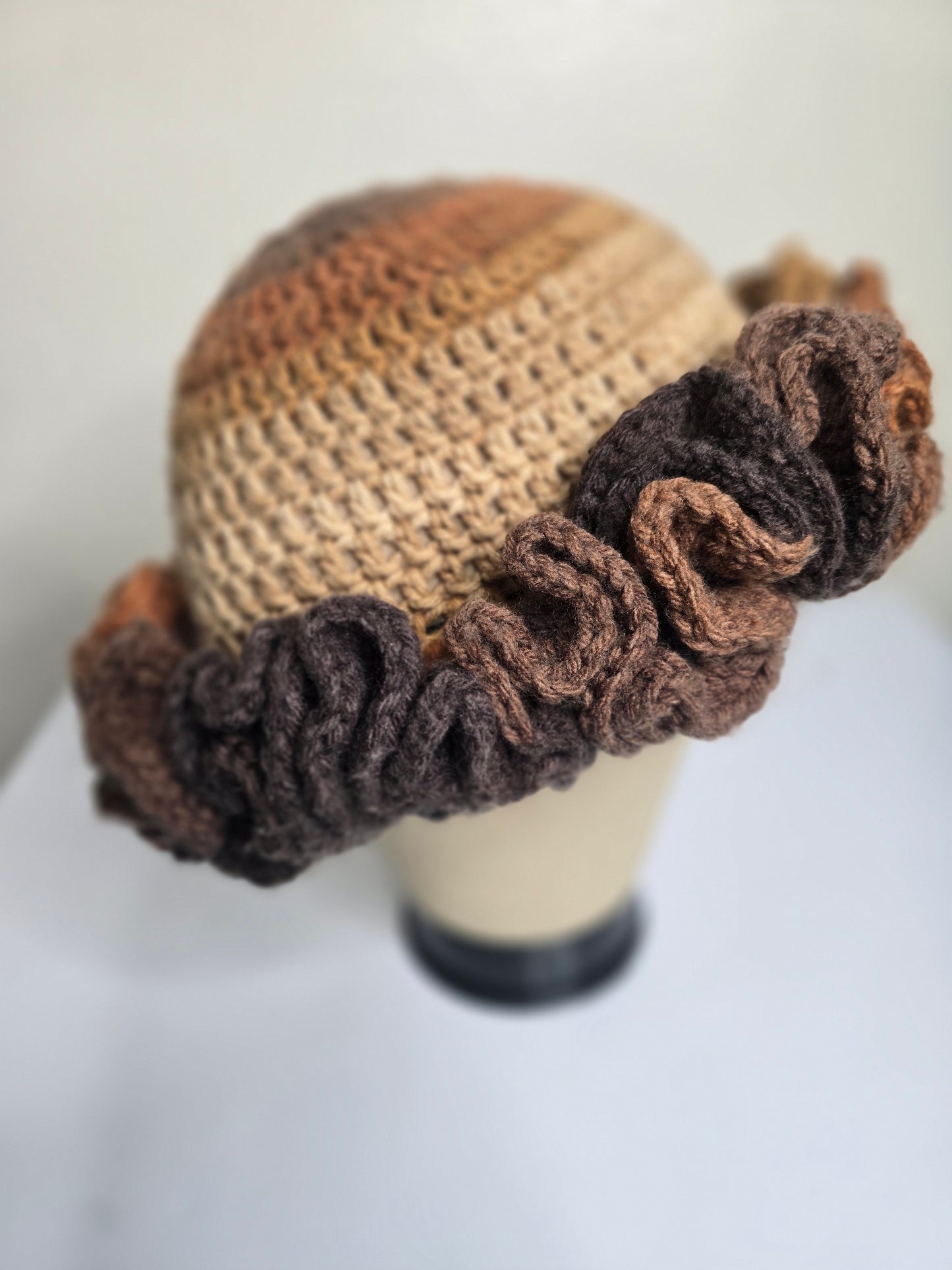 Cappuccino Ruffle Beanie